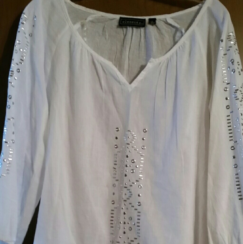 COPY - White Tunic with silver beading
